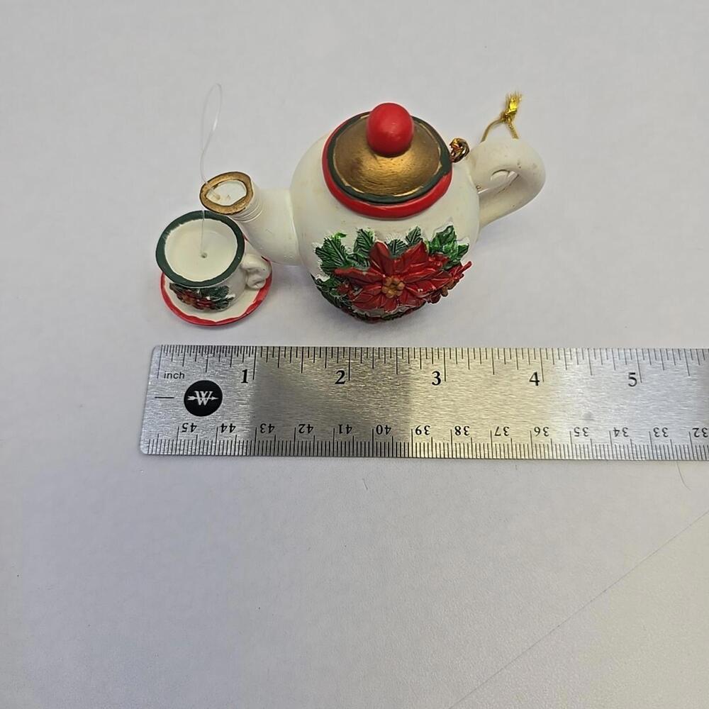 Vintage Teapots With Cups/Saucers Christmas Tree Ornaments - Picture 14 of 15